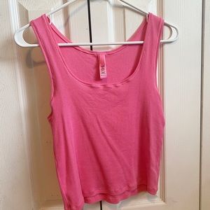 Skims Cotton Rib Tank Top - Sugar Pink
